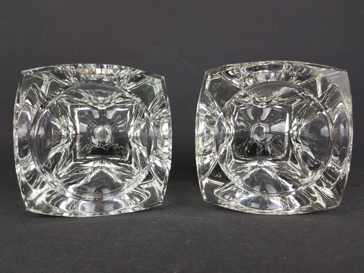 Vintage RUDOLFOVA GLASS Works Czech SKLO Candleholder by Rudolf Jurnikl from Czech Slovakia 1960-80s