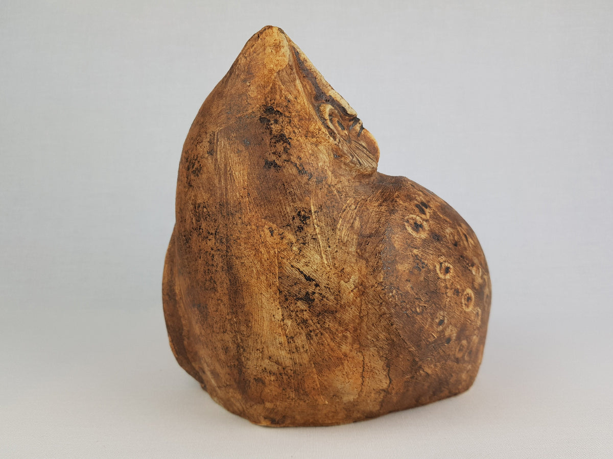 Vintage GERHARD LIEBENTHRON Studio Art Pottery Owl Figure West Germany 1984