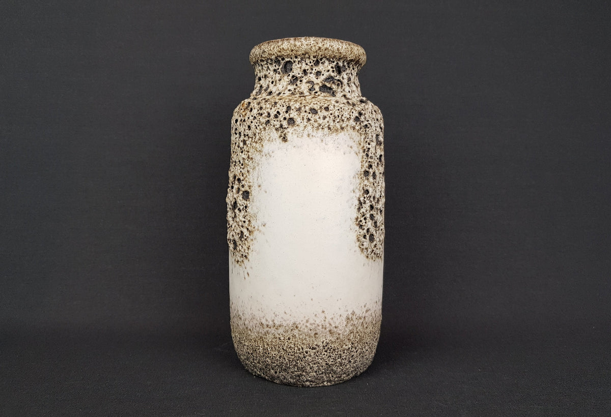 Vintage SCHEURICH KERAMIK Beige Vase 213-20 with Fat Lava decor West German Pottery 1970s