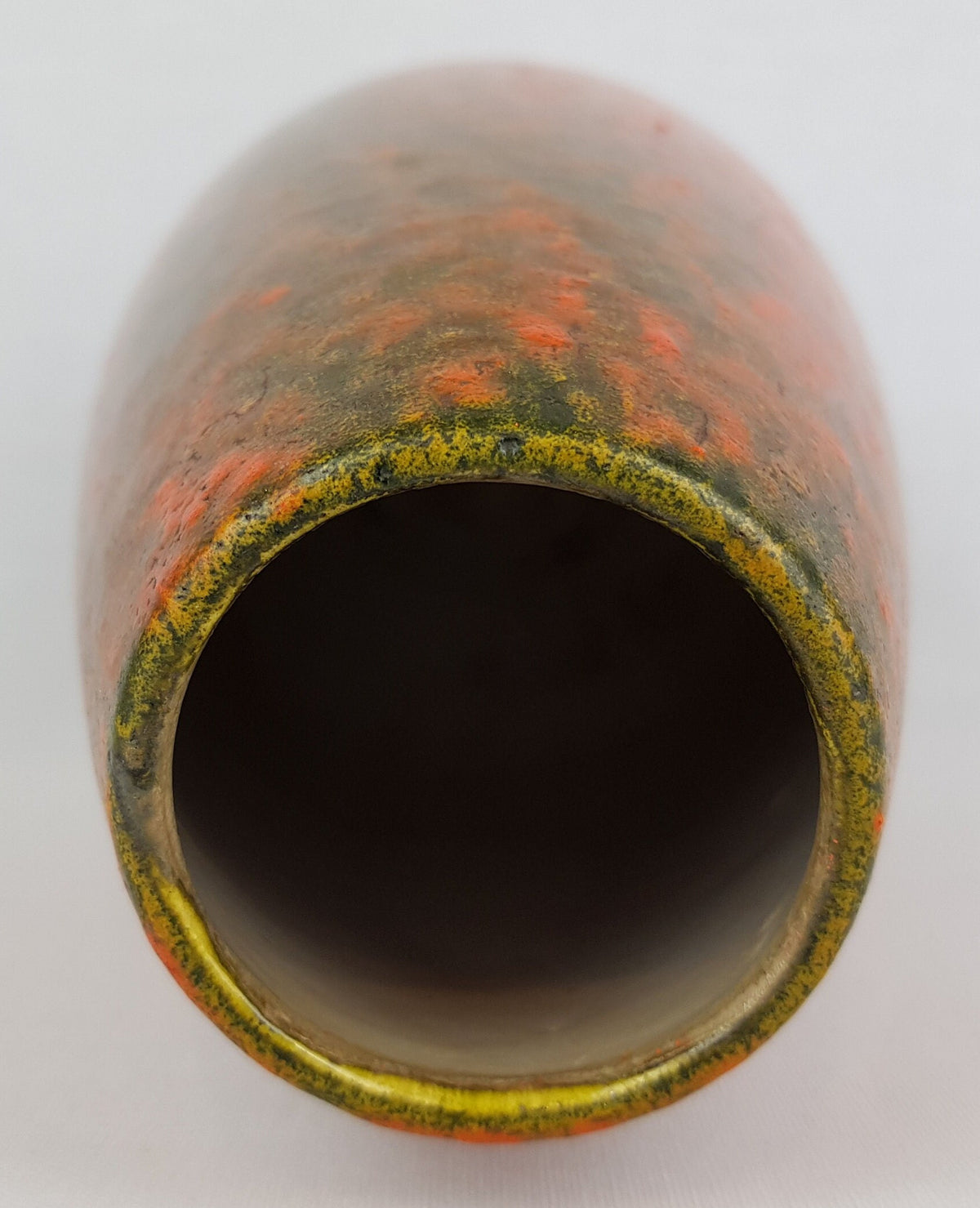 Vintage RUSCHA KERAMIK Vase with VULKANO decor by Kurt Tschorner 856/3 West German Pottery 1960s