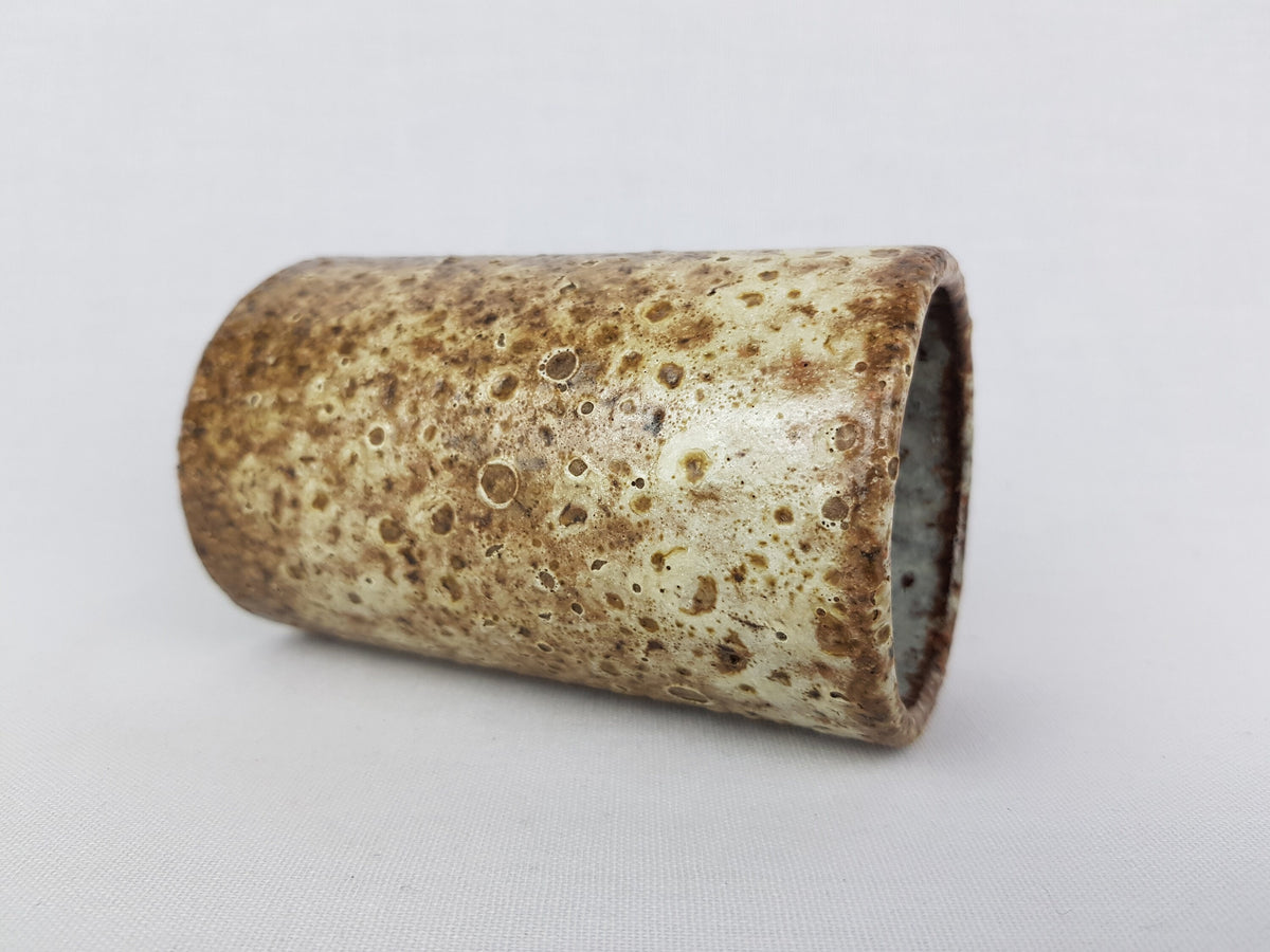 Vintage PIETER GROENEVELDT Brown and Beige Vase Dutch Studio Art Pottery 1960s
