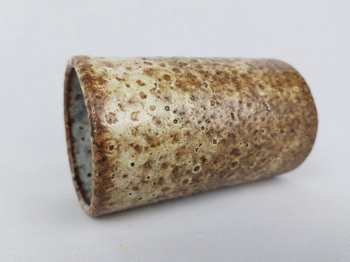 Vintage PIETER GROENEVELDT Brown and Beige Vase Dutch Studio Art Pottery 1960s