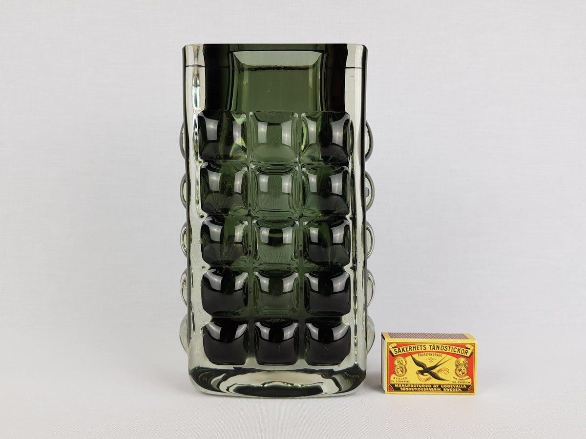 Vintage ICHENDORF GLASS Green Design Vase by Horst Tüselmann West Germany 1960-70s