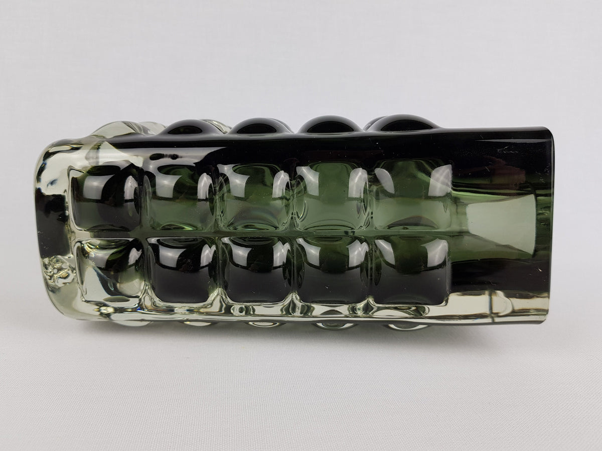 Vintage ICHENDORF GLASS Green Design Vase by Horst Tüselmann West Germany 1960-70s