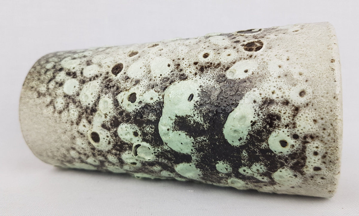Vintage PIETER GROENEVELDT Greenish Grey Fat Lava Vase 104 14 Dutch Studio Art Pottery 1960s