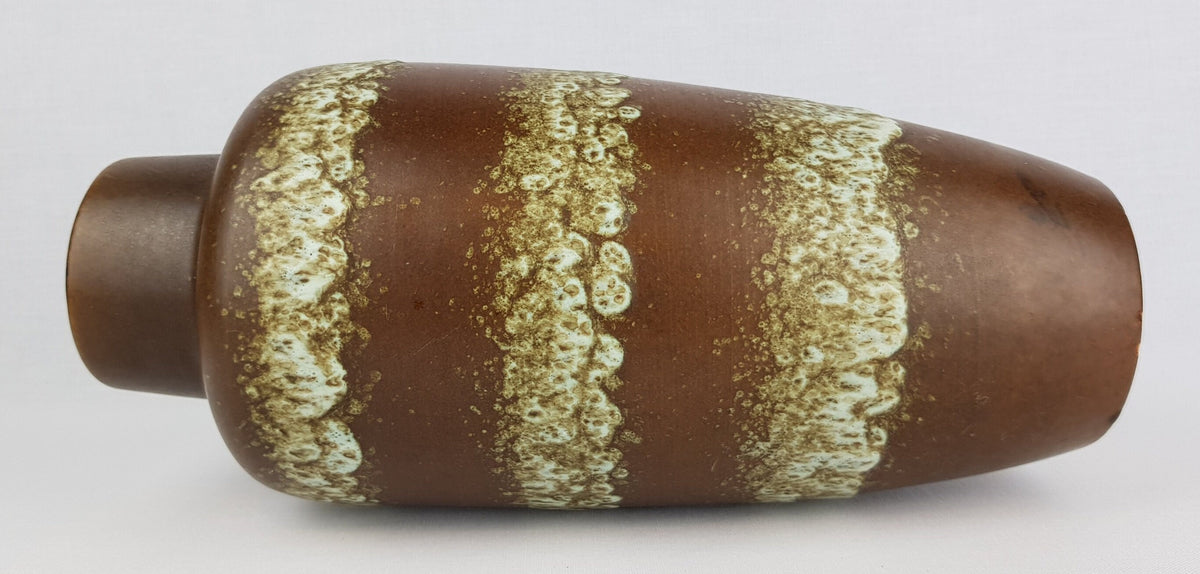 Vintage SCHEURICH KERAMIK Brown and Green Fat Lava Vase 517-30 West German Pottery 1970s
