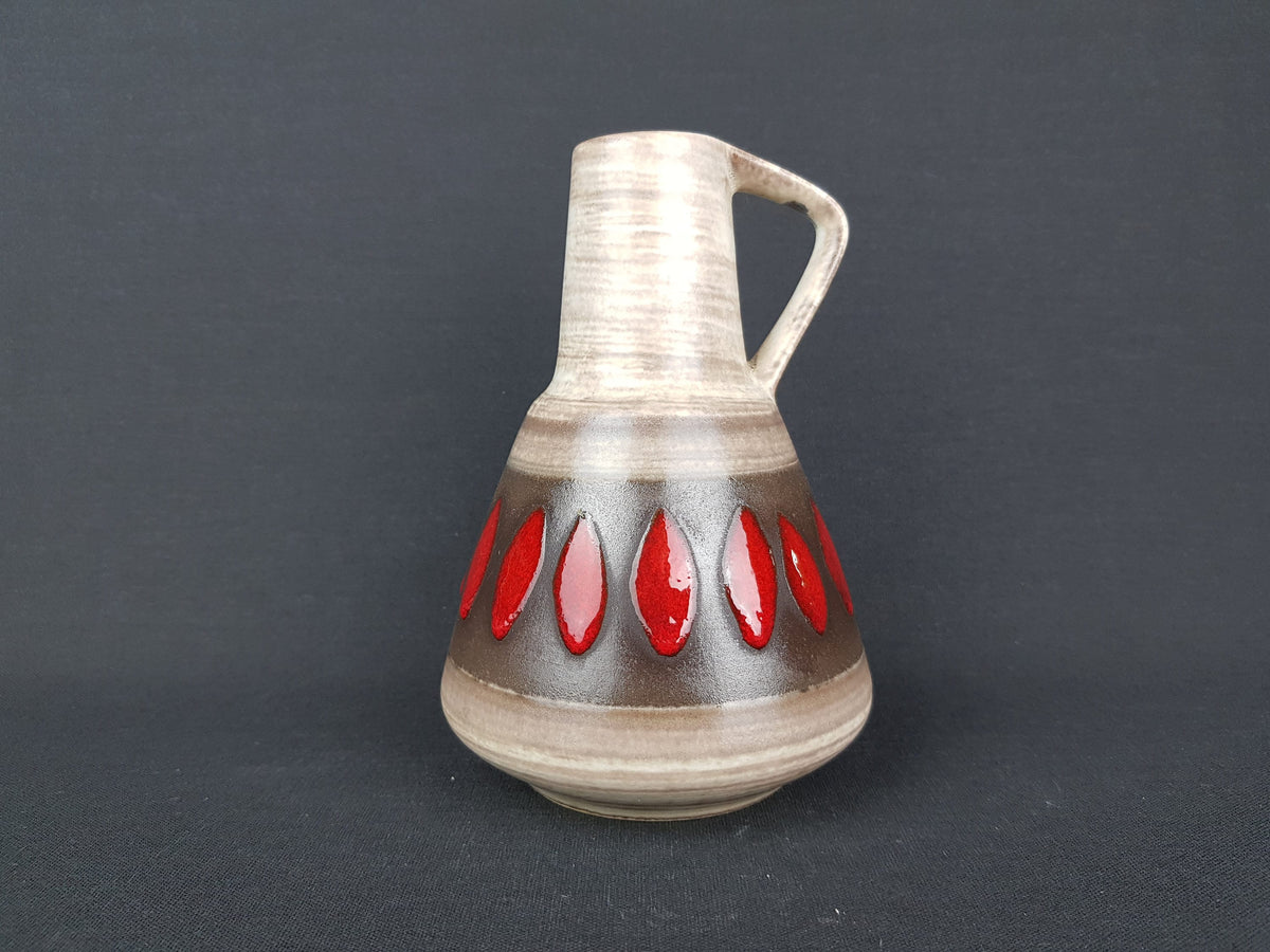 Vintage DÜMLER & BREIDEN Brown and Red Ceramic Vase 310 15 West German Pottery 1970s