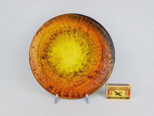 Vintage MARCELLO FANTONI Orange and Yellow Art Plate Italian Collectible Pottery 1960 1970