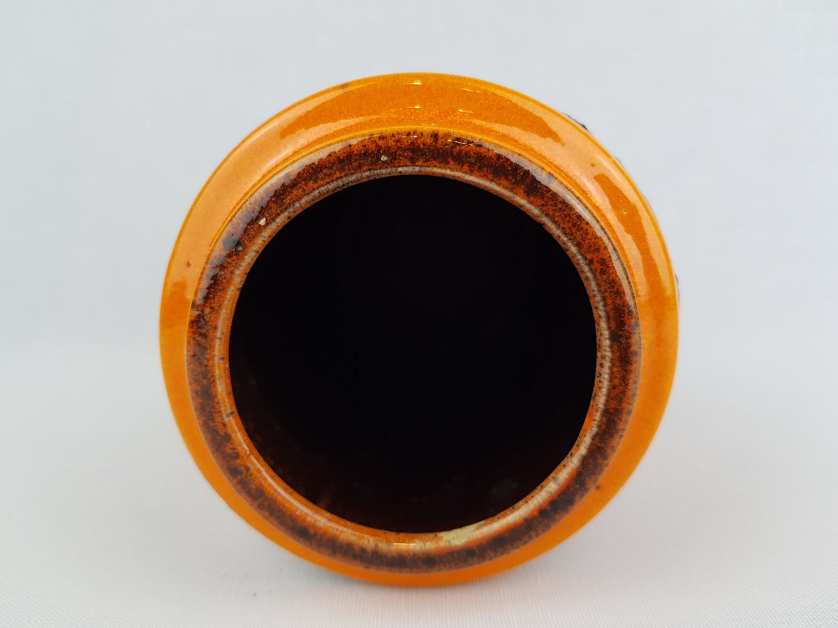 Vintage SCHEURICH KERAMIK Orange Fat Lava Vase 203 18 West German Pottery 1970s