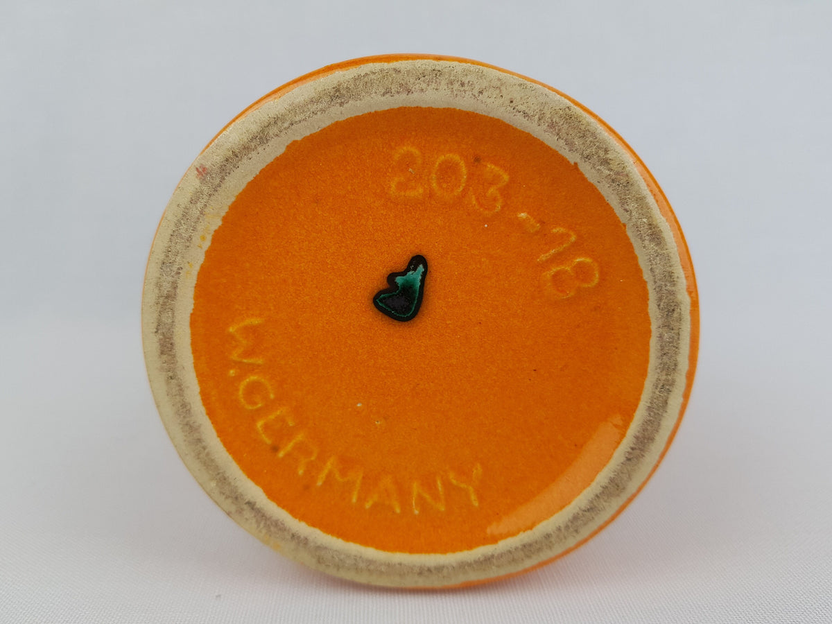 Vintage SCHEURICH KERAMIK Orange Fat Lava Vase 203 18 West German Pottery 1970s