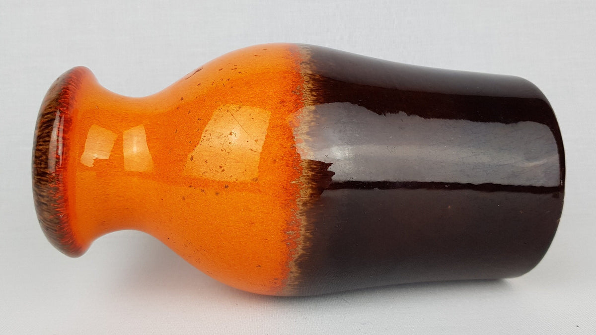 Vintage SCHEURICH KERAMIK Brown and Orange Vase 208/21 West German Pottery 1970s