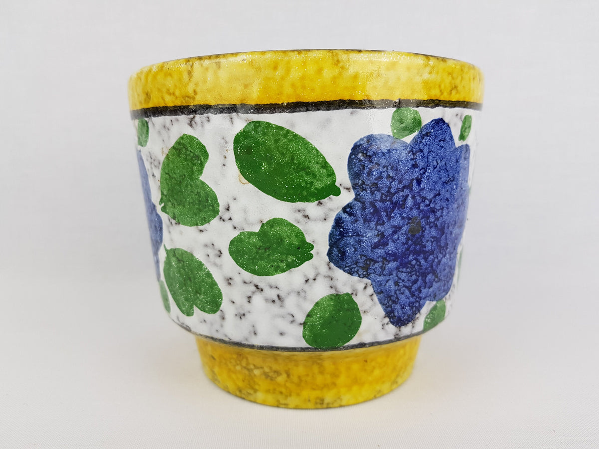 Vintage MAREI KERAMIK Yellow Flower Pot Planter with flower Gundel decor 12-3 West German Pottery 1970s