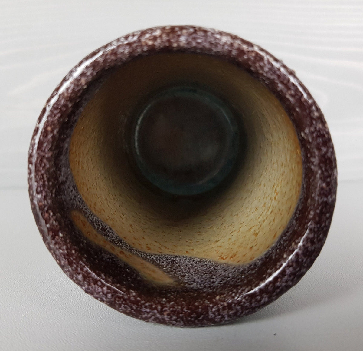 Vintage PIETER GROENEVELDT Dutch Studio Art Pottery Purple Fat Lava Vase 1960s