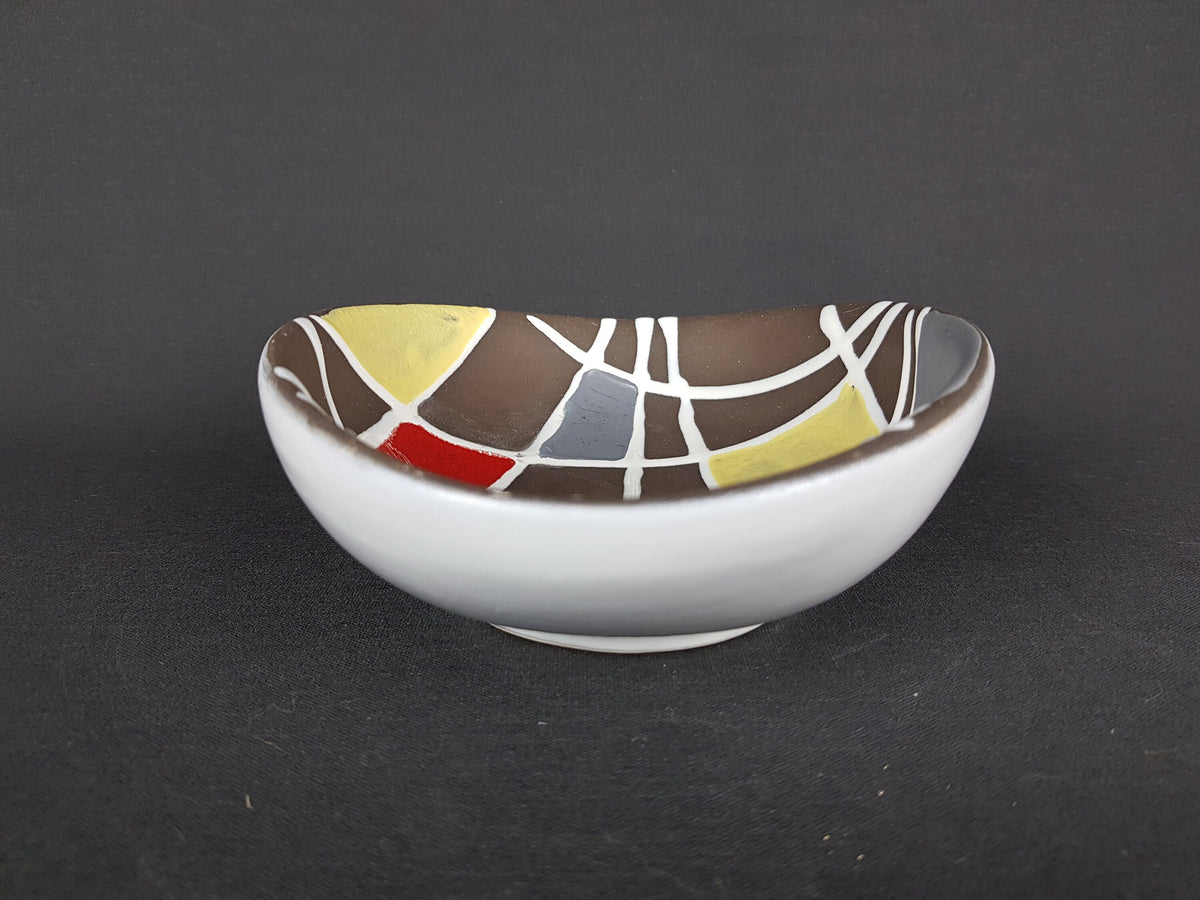 Vintage SCHLOSSBERG KERAMIK Bowl with KUBA Decor West German Pottery 1960s