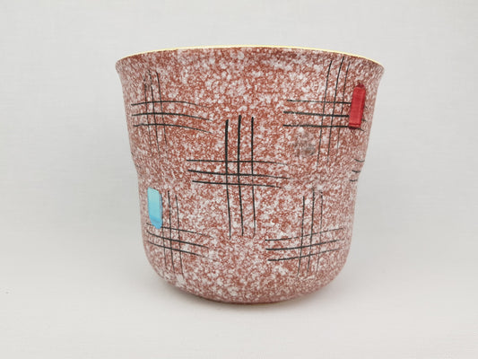 Vintage SCHEURICH KERAMIK Graphic Planter Flower Pot West German Pottery 1960s