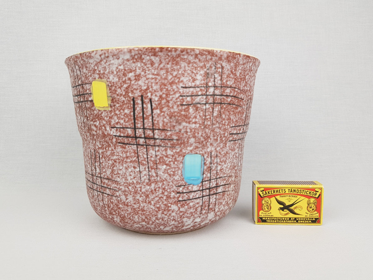 Vintage SCHEURICH KERAMIK Graphic Planter Flower Pot West German Pottery 1960s