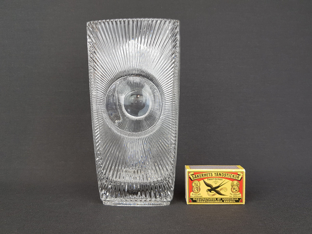 Vintage RUDOLFOVA GLASS Works Czech SKLO Union Libochovice Vase with Osaka “Sun” by Rudolf Jurnikl from Czechslovakia 1960s