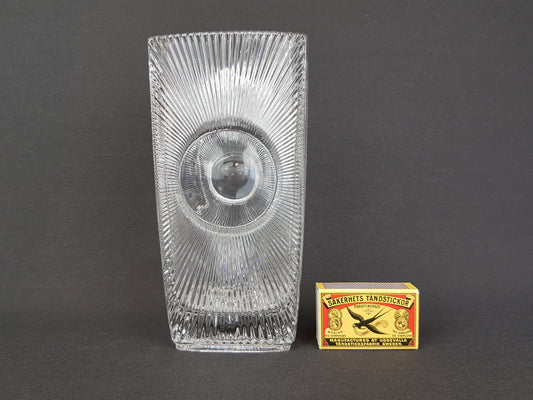 Vintage RUDOLFOVA GLASS Works Czech SKLO Union Libochovice Vase with Osaka “Sun” by Rudolf Jurnikl from Czechslovakia 1960s