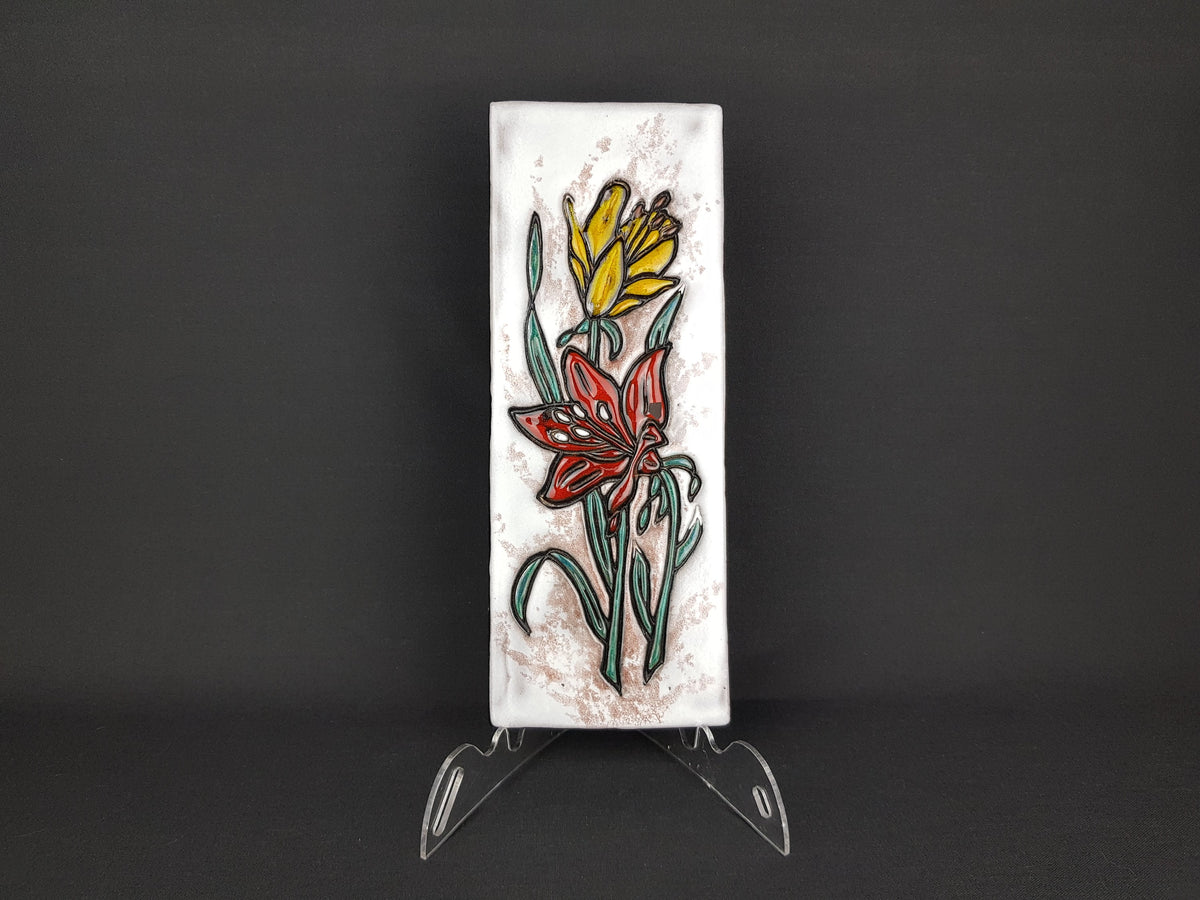 Vintage RUSCHA KERAMIK White Wall Plate 731 from the "Weisse Serie" with Glockenblume Decor – West Germany 1960s