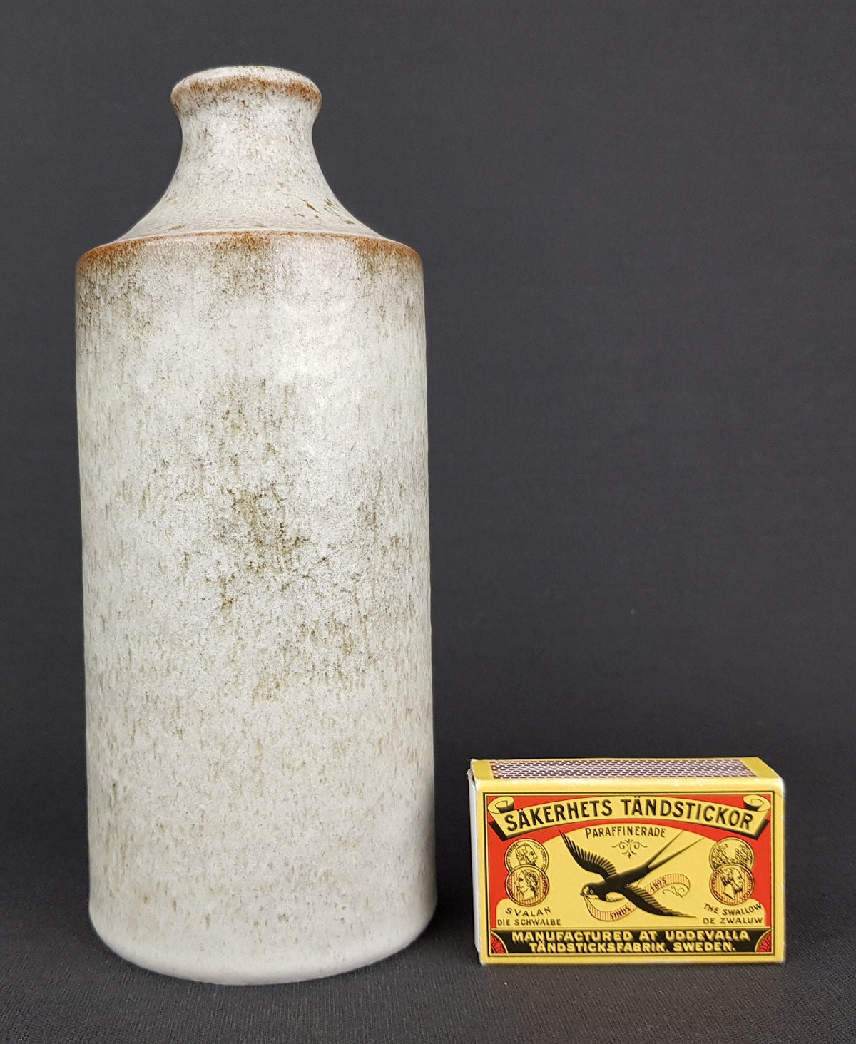 Vintage RUSCHA KERAMIK Greyish Beige Bottle Vase 811-3 West German Pottery Fat Lava Era 1970s