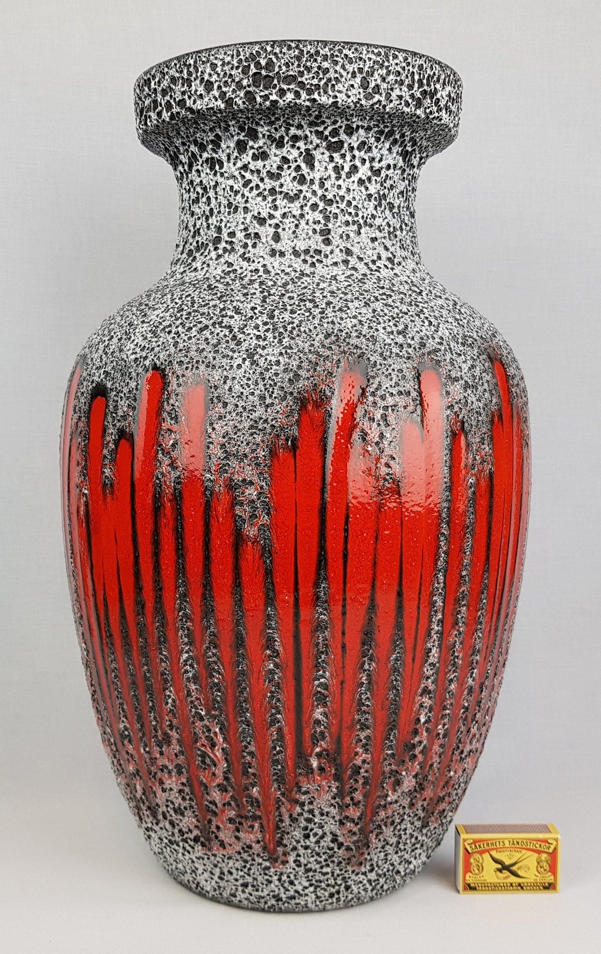 XXL Vintage SCHEURICH KERAMIK Fat Lava Floor Vase with Lora decor 241 West German Pottery 1970s