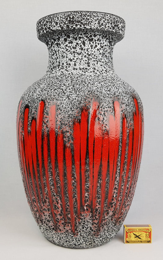 XXL Vintage SCHEURICH KERAMIK Fat Lava Floor Vase with Lora decor 241 West German Pottery 1970s