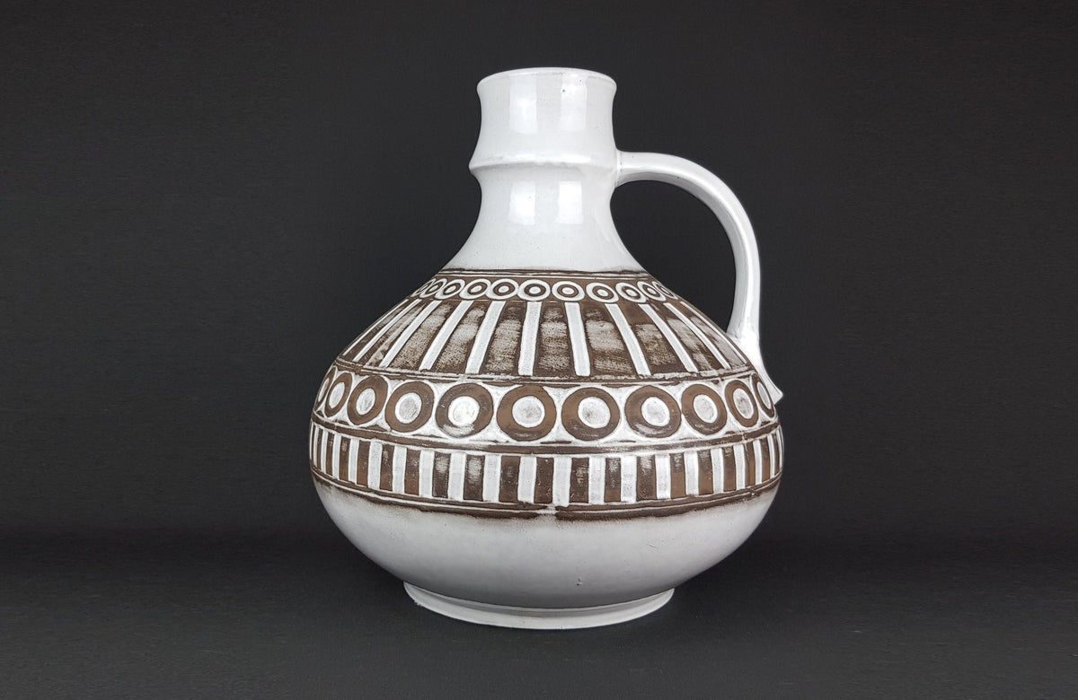 Rare Vintage CERAMANO Vase with POLARIS Decor 254 West German Pottery 1967s