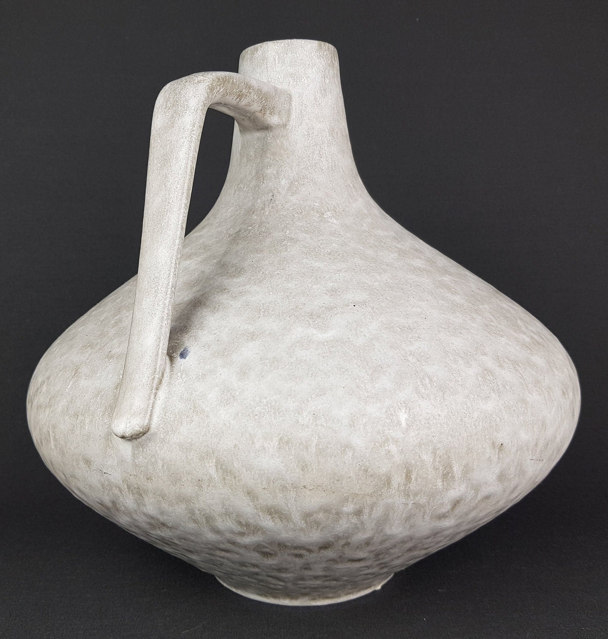 Vintage CERAMANO Handled White Gray Vase With Arktis Decor 201 West German Pottery 1950s
