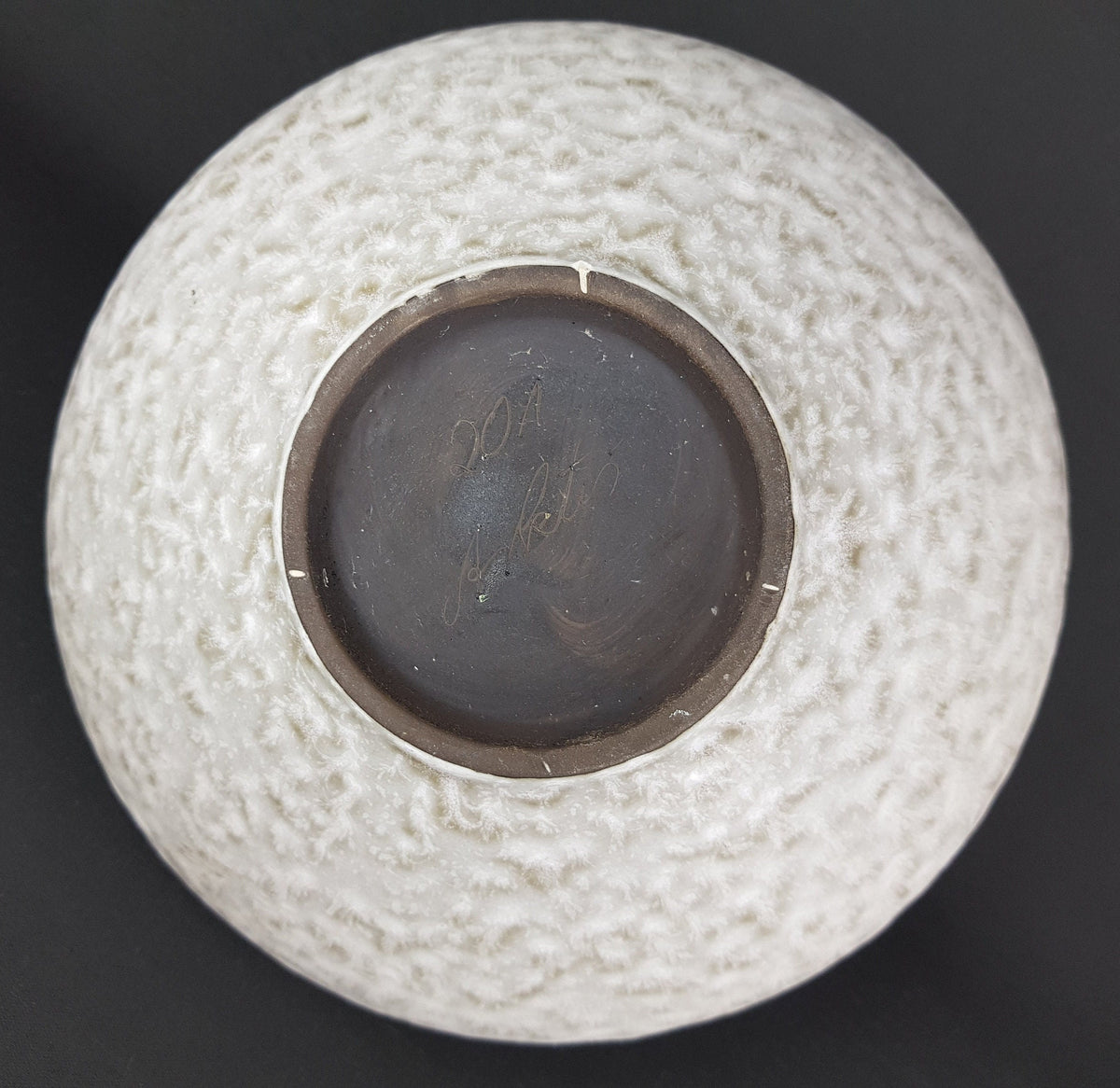 Vintage CERAMANO Handled White Gray Vase With Arktis Decor 201 West German Pottery 1950s