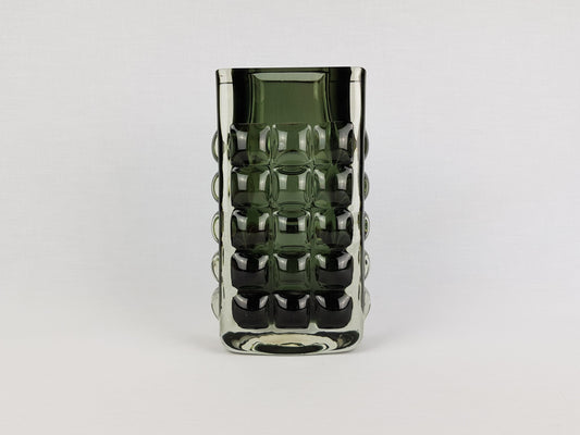 Vintage ICHENDORF GLASS Green Design Vase by Horst Tüselmann West Germany 1960-70s