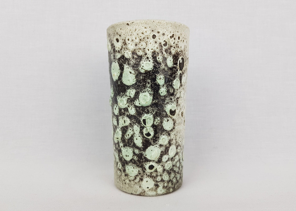 Vintage PIETER GROENEVELDT Greenish Grey Fat Lava Vase 104 14 Dutch Studio Art Pottery 1960s