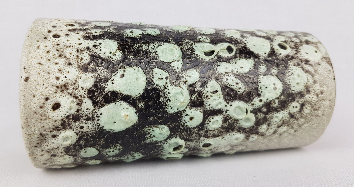 Vintage PIETER GROENEVELDT Greenish Grey Fat Lava Vase 104 14 Dutch Studio Art Pottery 1960s