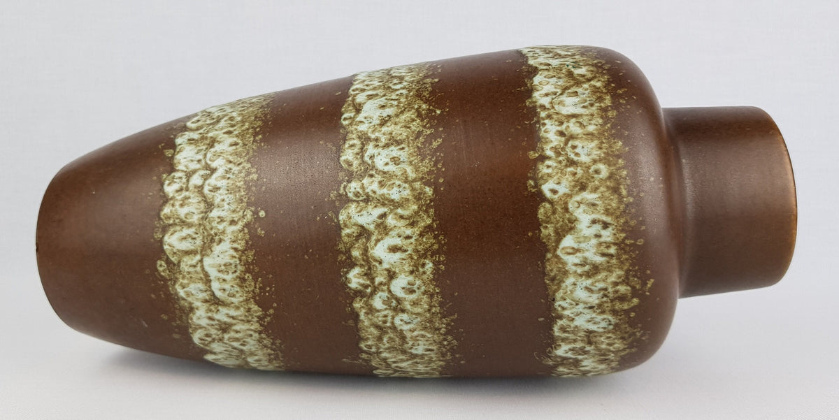 Vintage SCHEURICH KERAMIK Brown and Green Fat Lava Vase 517-30 West German Pottery 1970s