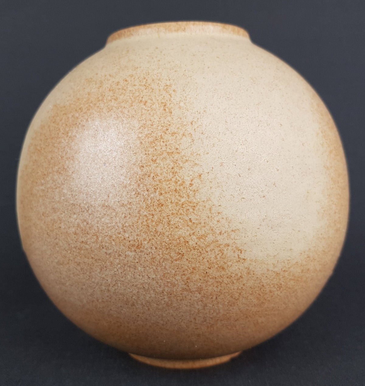 Vintage VAN DAALEN KERAMIK Beige Ball Vase 4507 15 West German Pottery 1970s