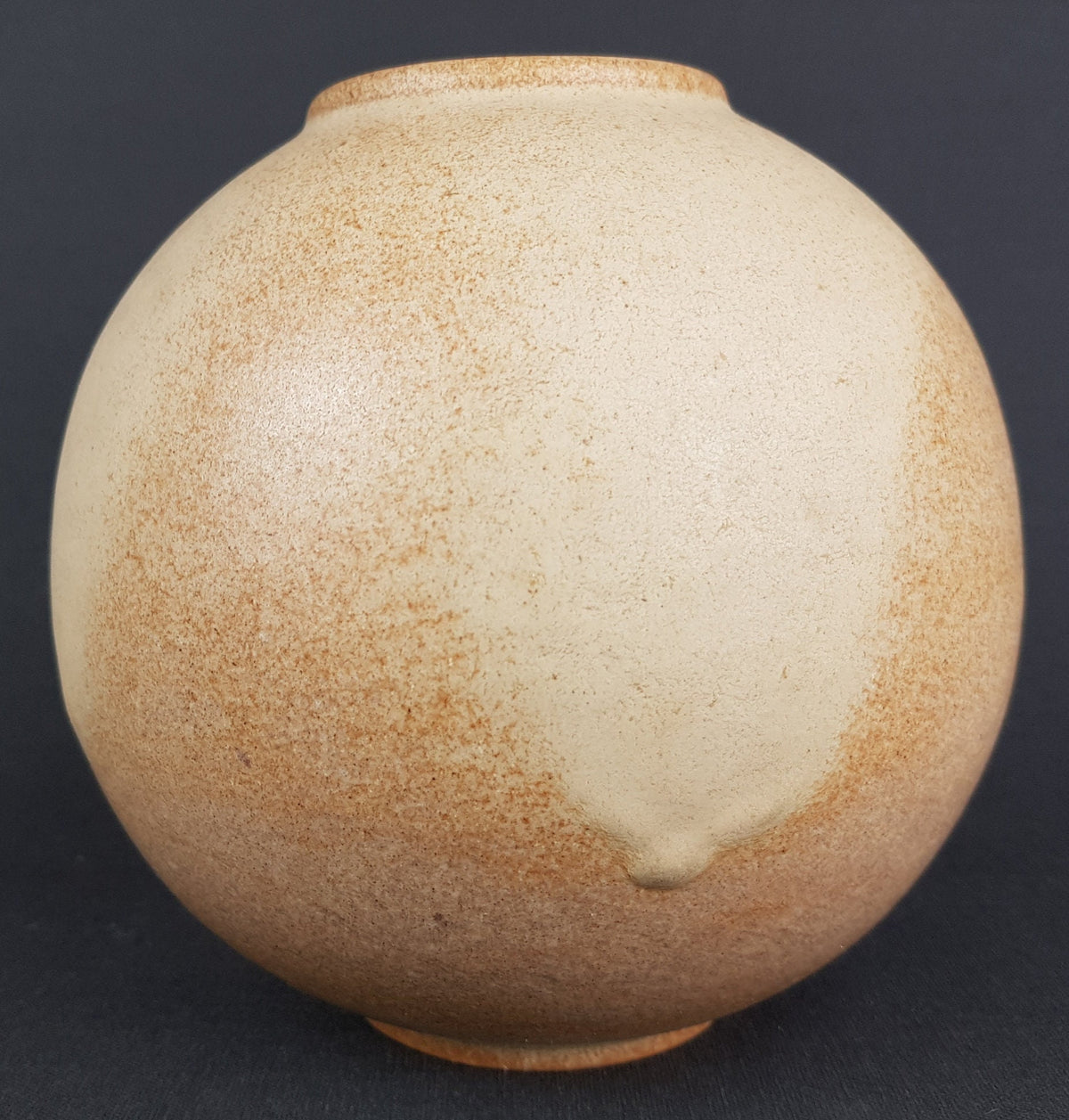 Vintage VAN DAALEN KERAMIK Beige Ball Vase 4507 15 West German Pottery 1970s