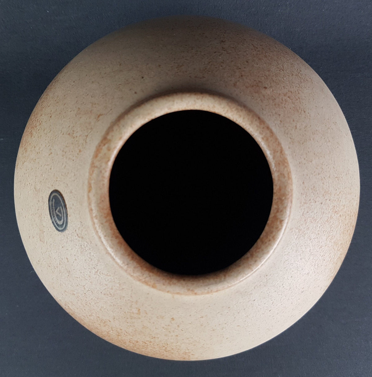 Vintage VAN DAALEN KERAMIK Beige Ball Vase 4507 15 West German Pottery 1970s