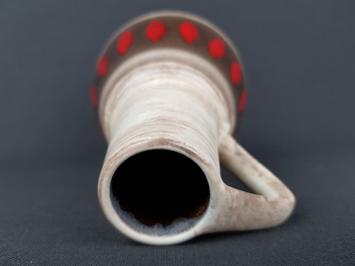 Vintage DÜMLER & BREIDEN Brown and Red Ceramic Vase 310 15 West German Pottery 1970s