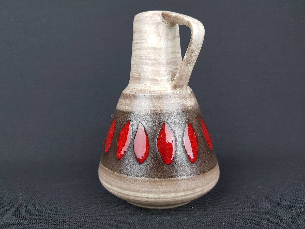 Vintage DÜMLER & BREIDEN Brown and Red Ceramic Vase 310 15 West German Pottery 1970s