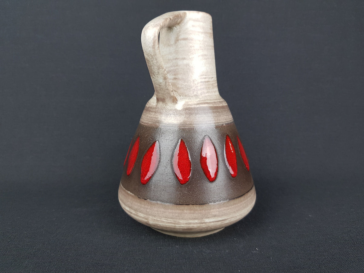 Vintage DÜMLER & BREIDEN Brown and Red Ceramic Vase 310 15 West German Pottery 1970s
