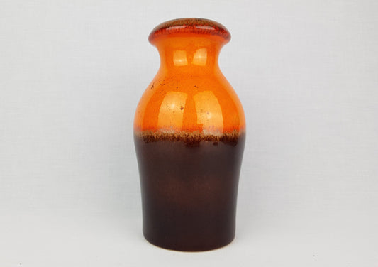 Vintage SCHEURICH KERAMIK Brown and Orange Vase 208/21 West German Pottery 1970s