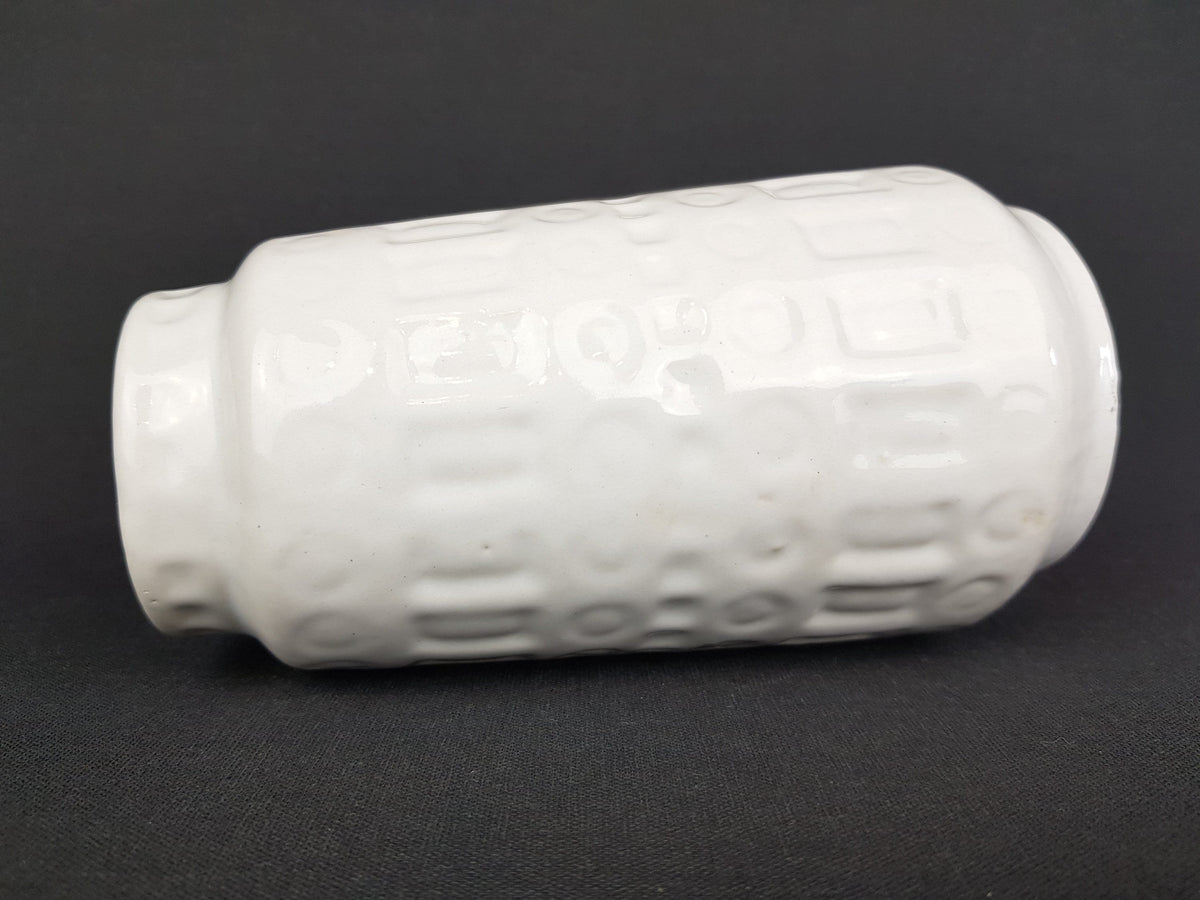 Vintage SCHEURICH KERAMIK White Vase with Inka Decor 260 15 West German Pottery 1970s