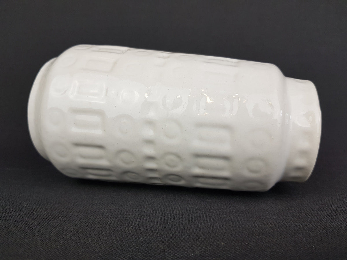 Vintage SCHEURICH KERAMIK White Vase with Inka Decor 260 15 West German Pottery 1970s