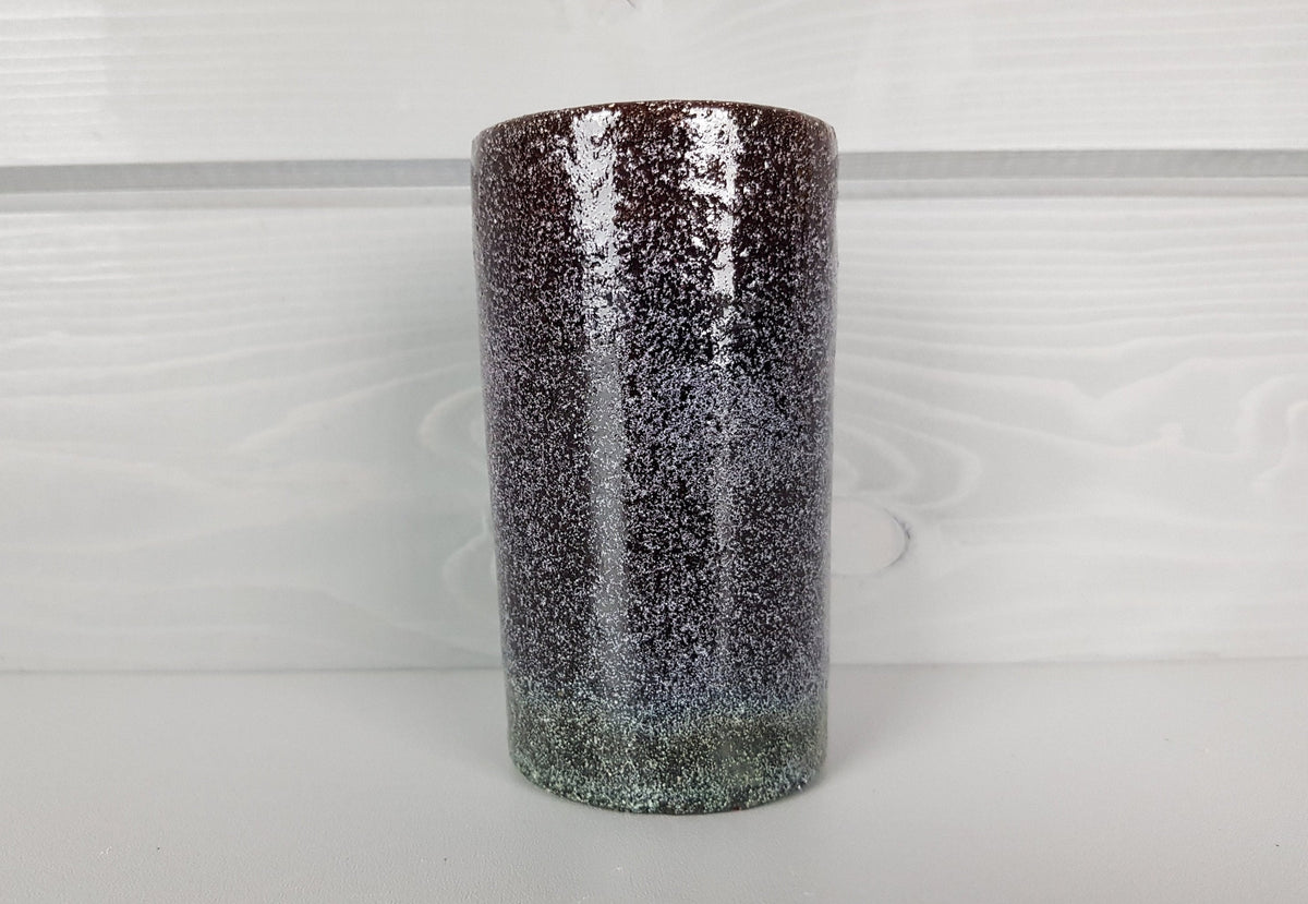 Vintage PIETER GROENEVELDT Dutch Studio Art Pottery Purple Fat Lava Vase 1960s