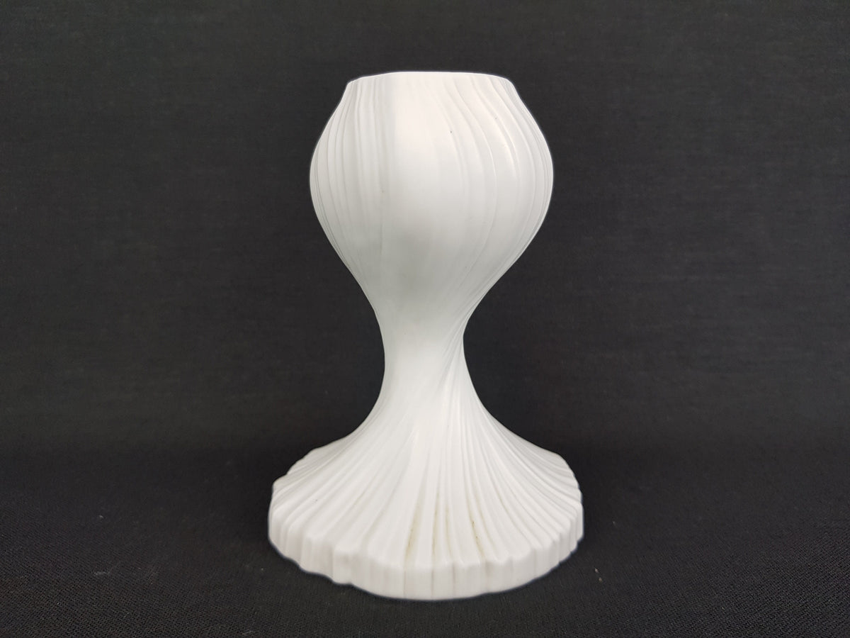 Vintage ROSENTHAL Studio Linie Porcelaine White Relief Candle Holder 1970s by Martin Freyer West Germany