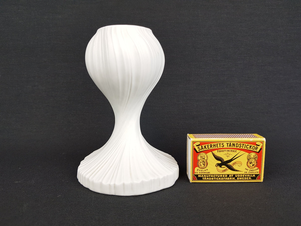 Vintage ROSENTHAL Studio Linie Porcelaine White Relief Candle Holder 1970s by Martin Freyer West Germany