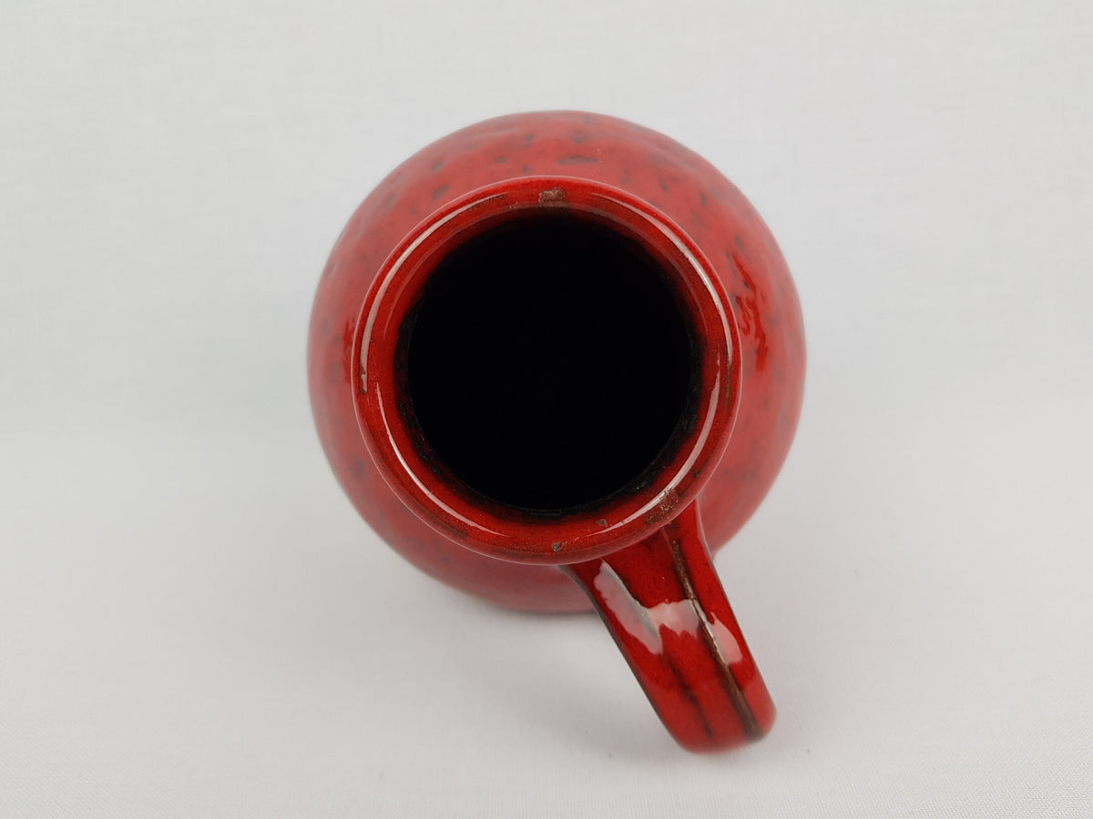 Vintage WILHELM und ELLIE KUCH Glossy Red Vase Studio Art Pottery 1960-70s