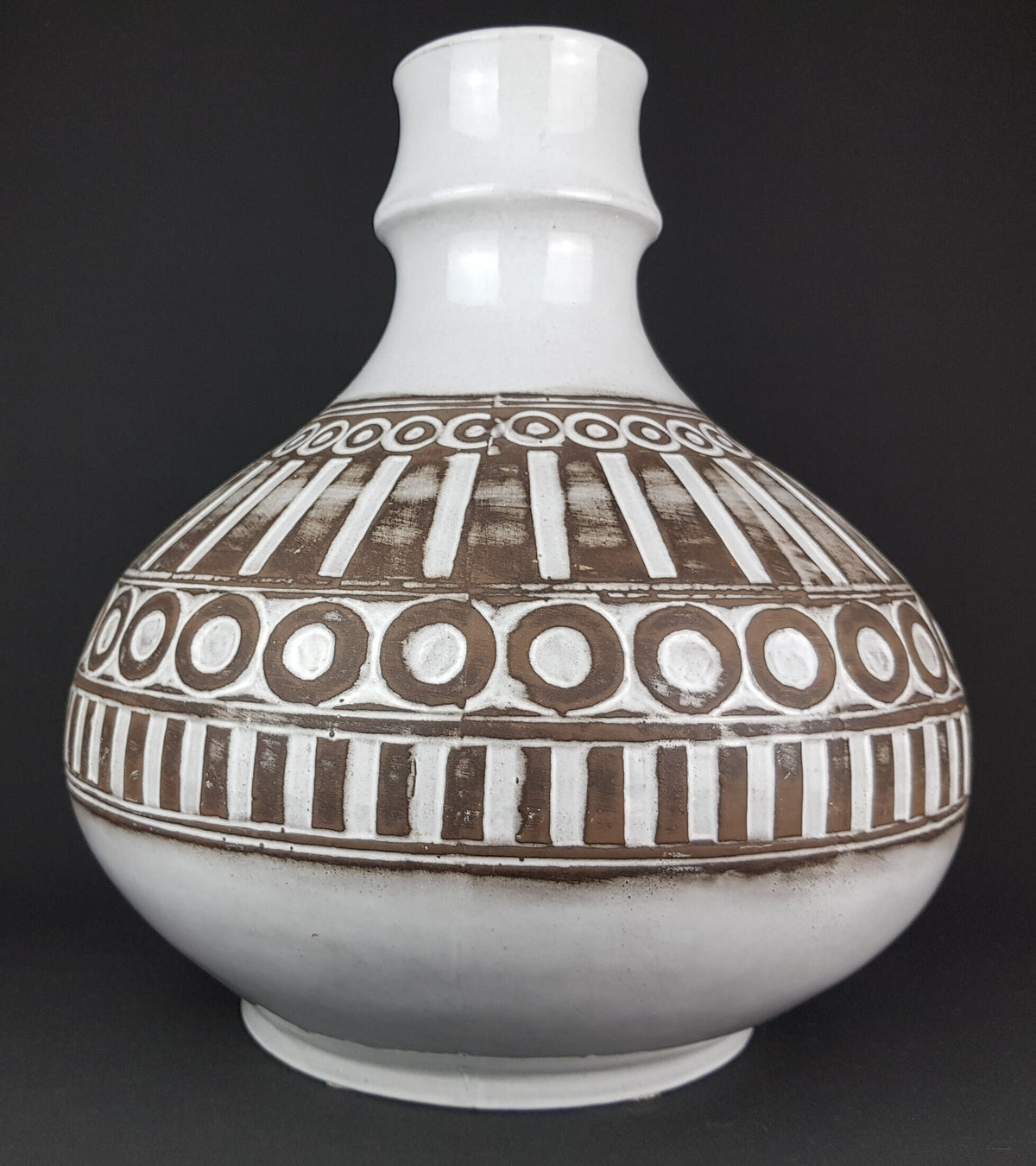 Rare Vintage CERAMANO Vase with POLARIS Decor 254 West German Pottery 1967s