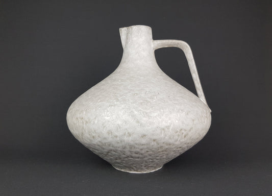 Vintage CERAMANO Handled White Gray Vase With Arktis Decor 201 West German Pottery 1950s
