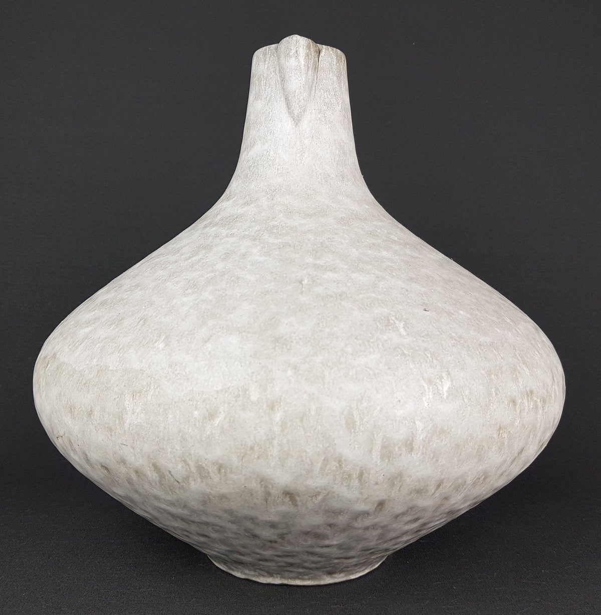 Vintage CERAMANO Handled White Gray Vase With Arktis Decor 201 West German Pottery 1950s