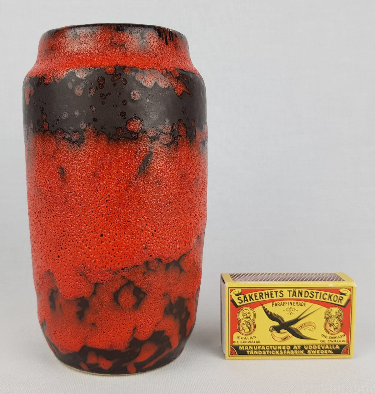 Vintage SCHEURICH KERAMIK Red Fat Lava Vase 231 15 West German Pottery 1970s